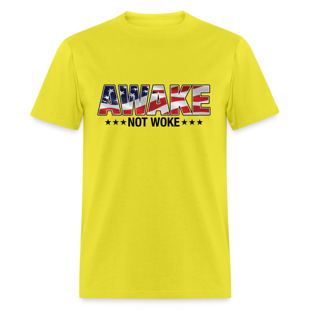 Awake not Woke Classic T-Shirt - yellow