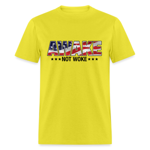 Awake not Woke Classic T-Shirt - yellow