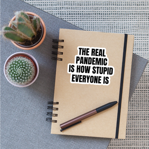 The Real Pandemic Is How Stupid Everyone Is Sticker - white matte