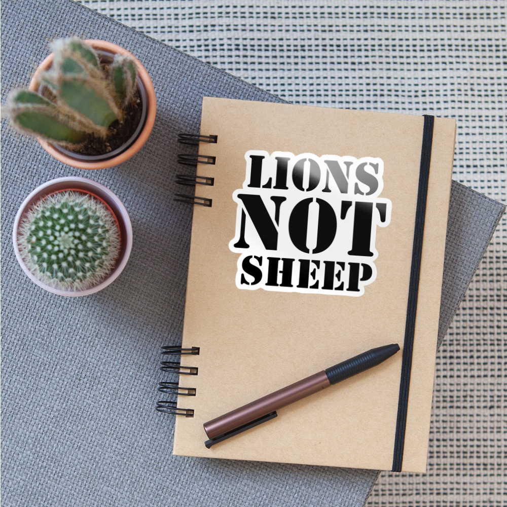 Lions Not Sheep Sticker - white glossy