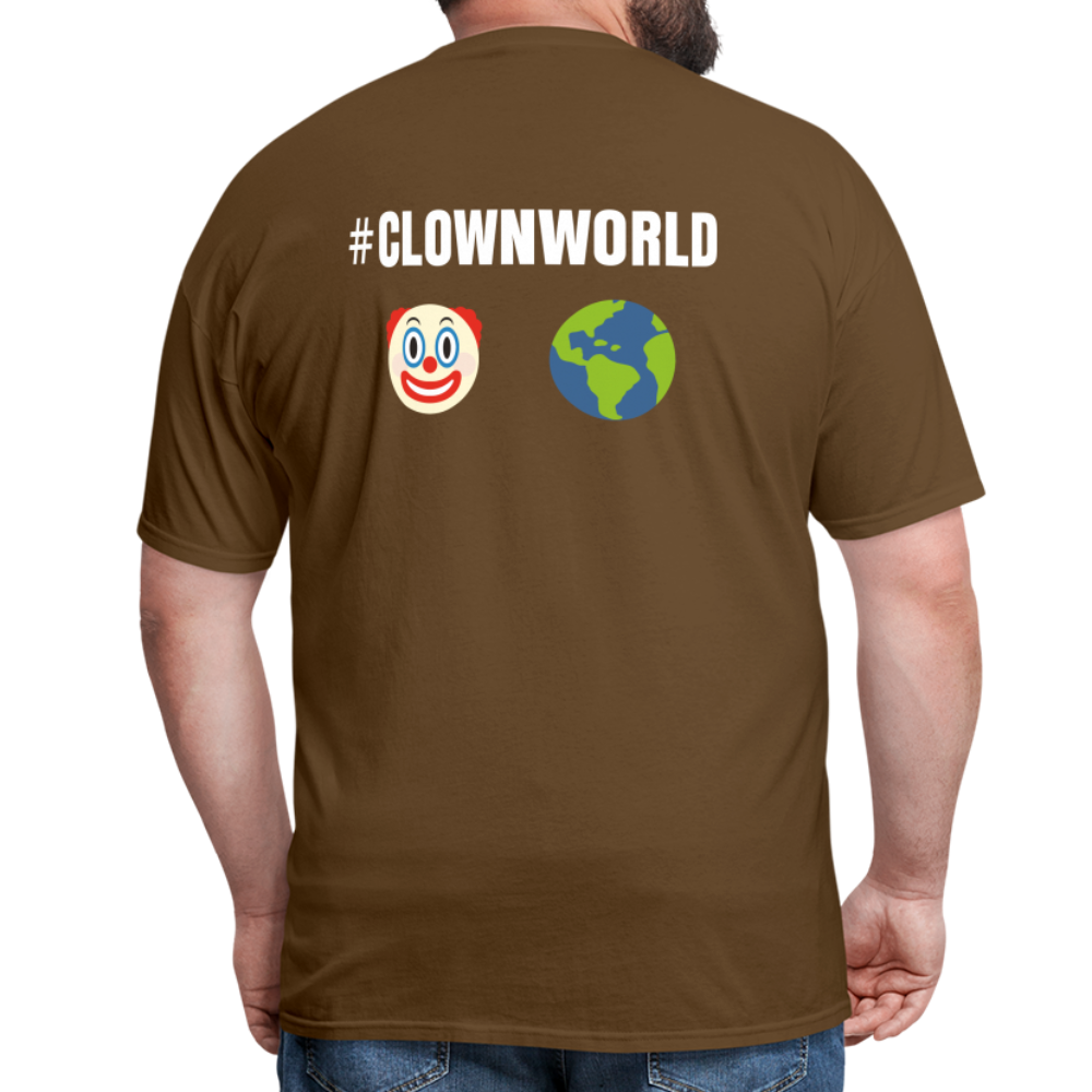 #CLOWNWORLD Back Print Men's T-Shirt - brown