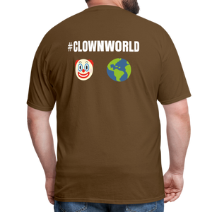 #CLOWNWORLD Back Print Men's T-Shirt - brown