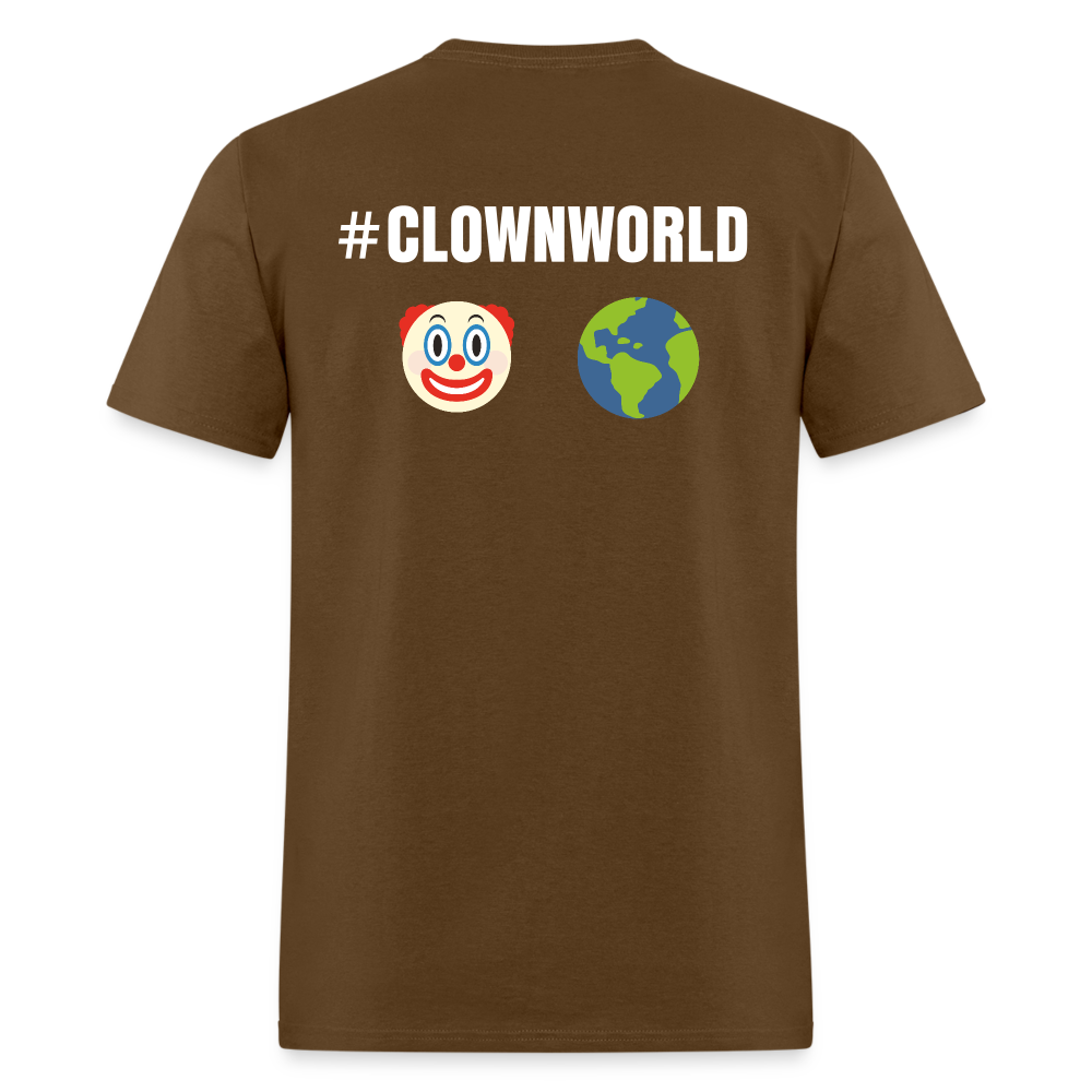 #CLOWNWORLD Back Print Men's T-Shirt - brown