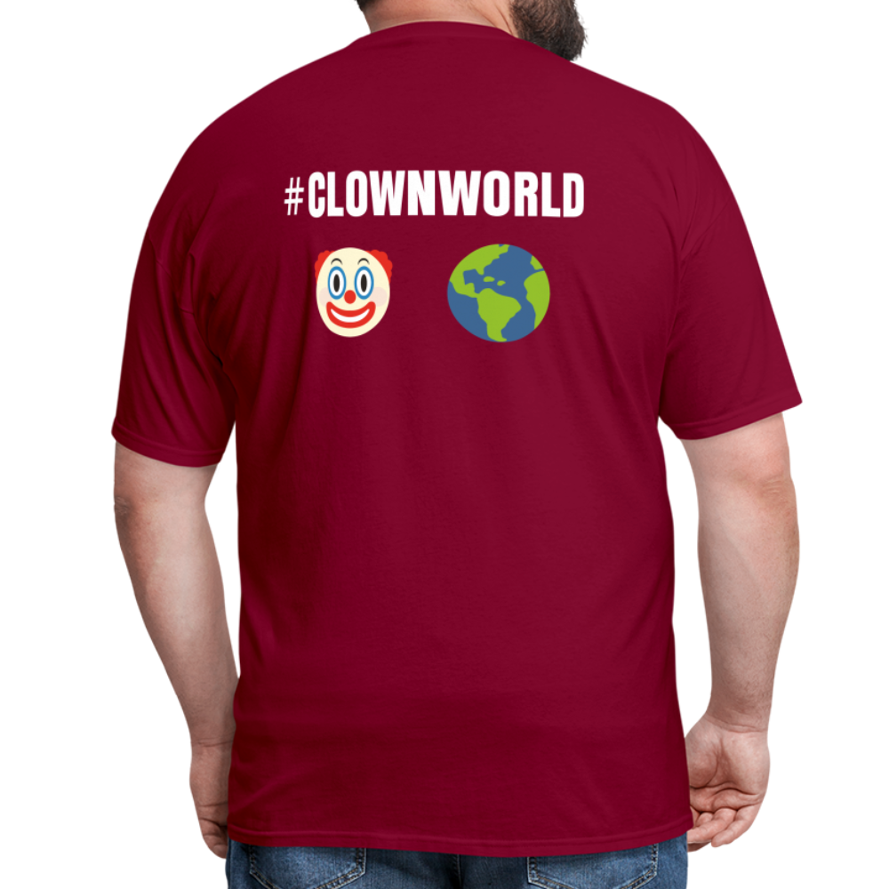 #CLOWNWORLD Back Print Men's T-Shirt - burgundy