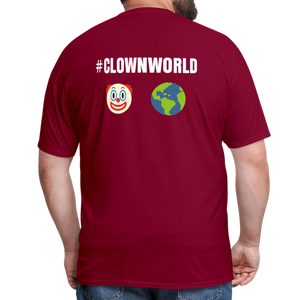 #CLOWNWORLD Back Print Men's T-Shirt - burgundy