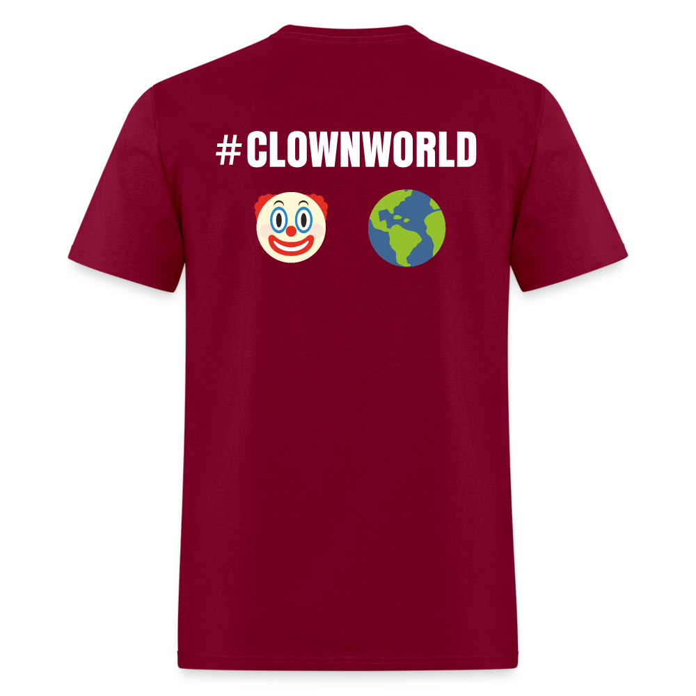 #CLOWNWORLD Back Print Men's T-Shirt - burgundy