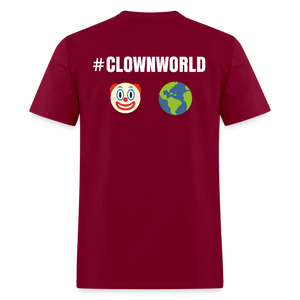 #CLOWNWORLD Back Print Men's T-Shirt - burgundy