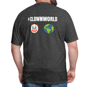 #CLOWNWORLD Back Print Men's T-Shirt - heather black