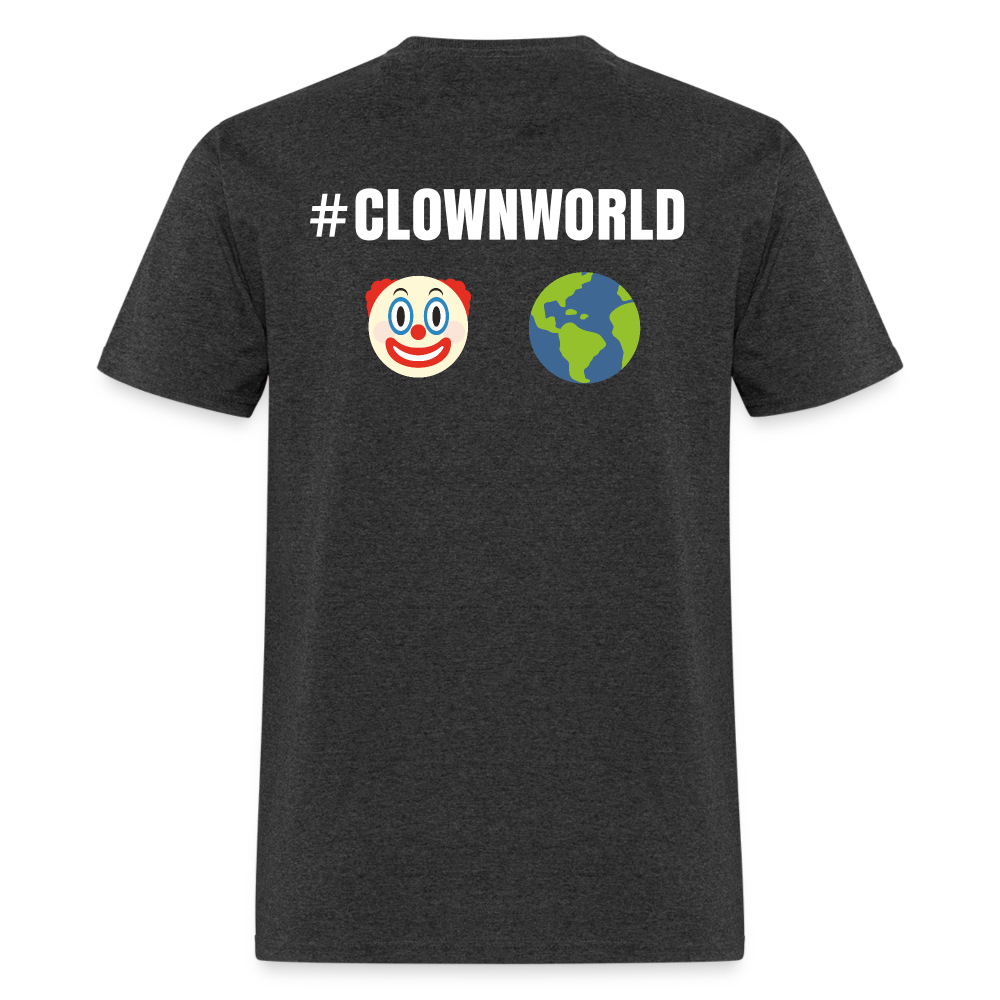 #CLOWNWORLD Back Print Men's T-Shirt - heather black