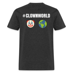 #CLOWNWORLD Back Print Men's T-Shirt - heather black