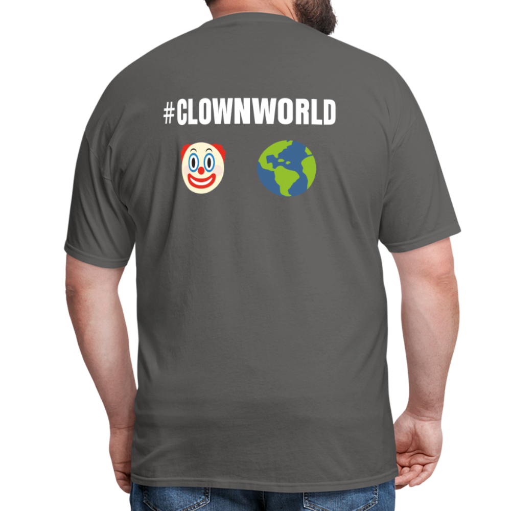 #CLOWNWORLD Back Print Men's T-Shirt - charcoal