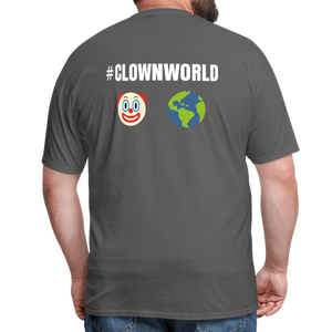 #CLOWNWORLD Back Print Men's T-Shirt - charcoal