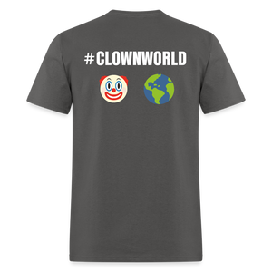 #CLOWNWORLD Back Print Men's T-Shirt - charcoal