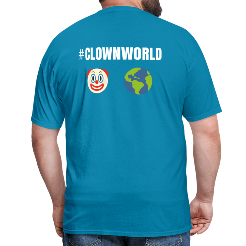 #CLOWNWORLD Back Print Men's T-Shirt - turquoise