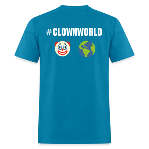 #CLOWNWORLD Back Print Men's T-Shirt - turquoise