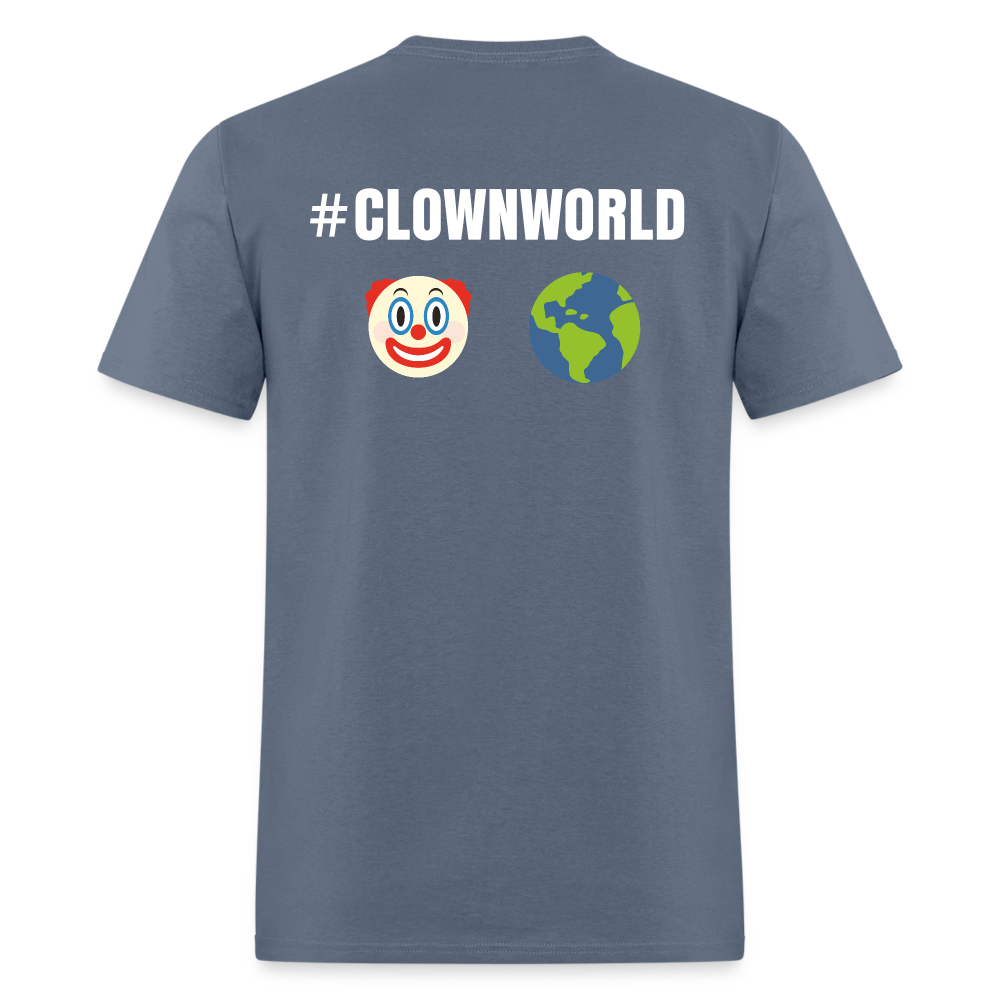 #CLOWNWORLD Back Print Men's T-Shirt - denim