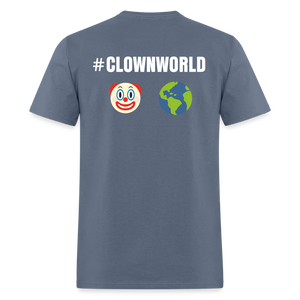 #CLOWNWORLD Back Print Men's T-Shirt - denim