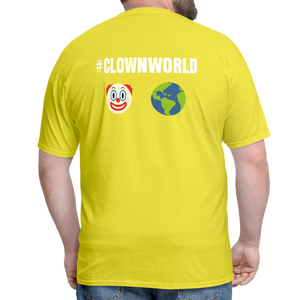 #CLOWNWORLD Back Print Men's T-Shirt - yellow