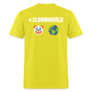 #CLOWNWORLD Back Print Men's T-Shirt - yellow