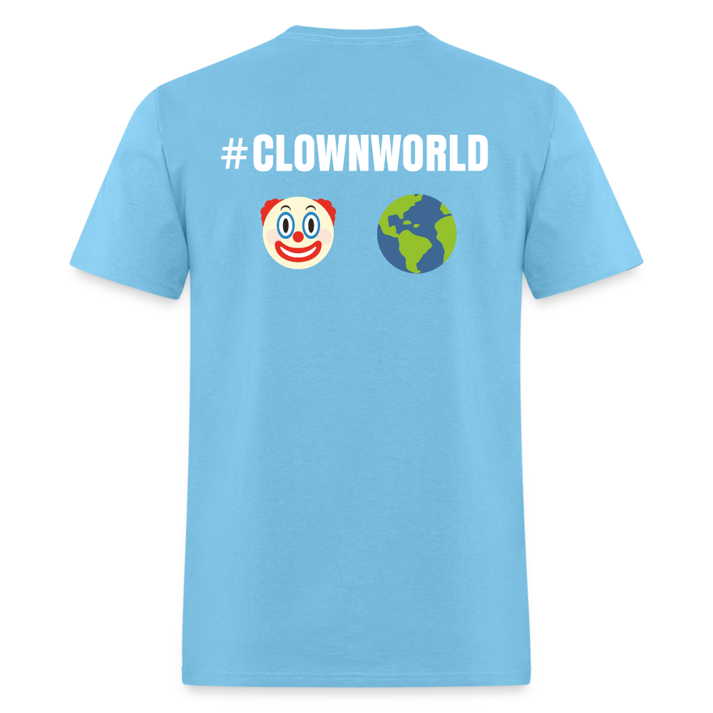 #CLOWNWORLD Back Print Men's T-Shirt - aquatic blue