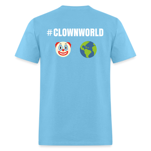 #CLOWNWORLD Back Print Men's T-Shirt - aquatic blue