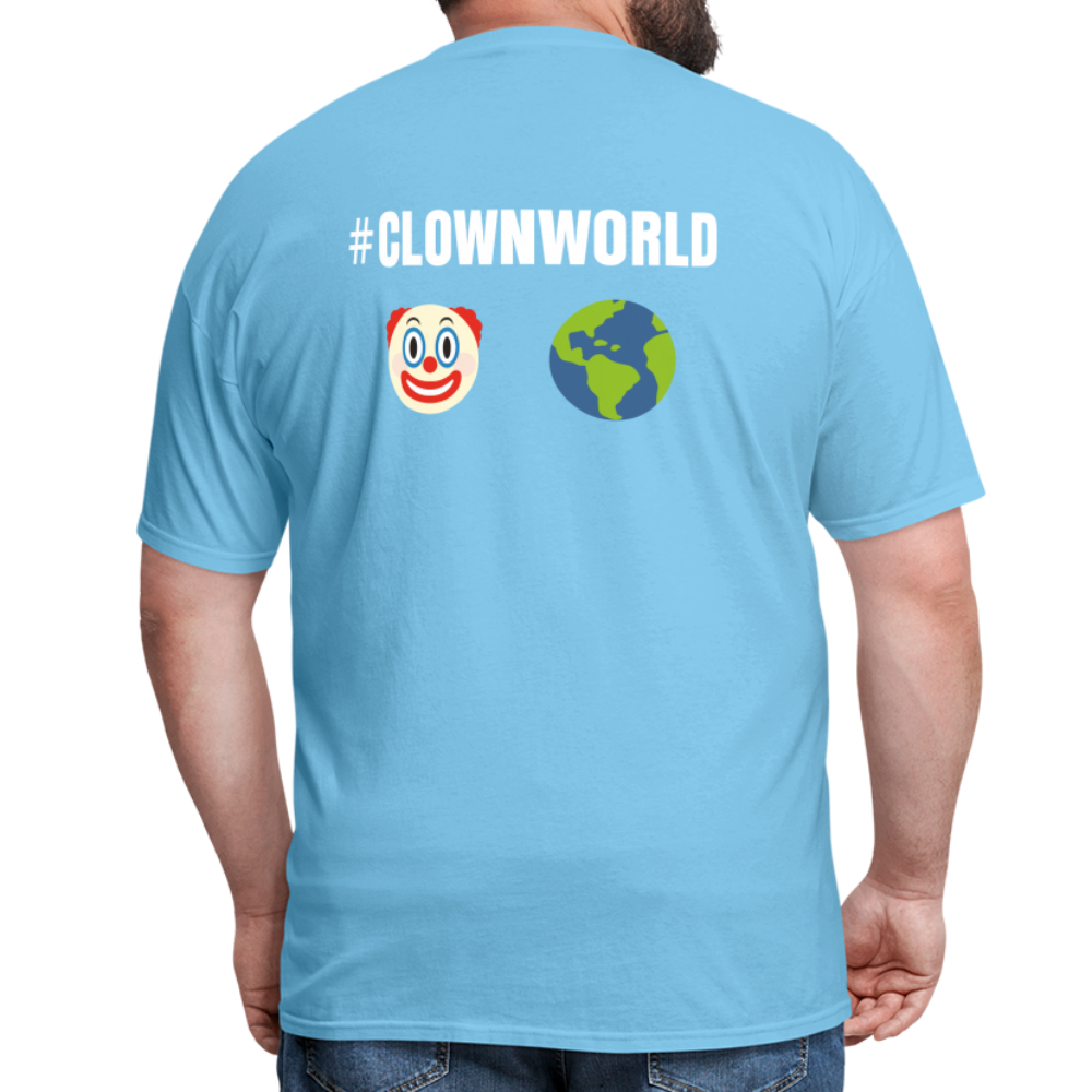 #CLOWNWORLD Back Print Men's T-Shirt - aquatic blue