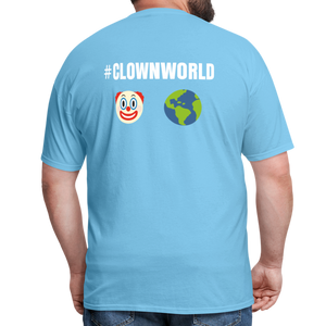 #CLOWNWORLD Back Print Men's T-Shirt - aquatic blue