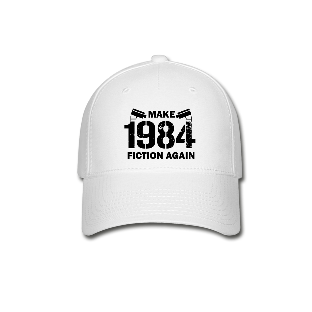 Make 1984 Fiction Again Flexfit Baseball Cap - white