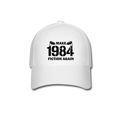 Make 1984 Fiction Again Flexfit Baseball Cap - white