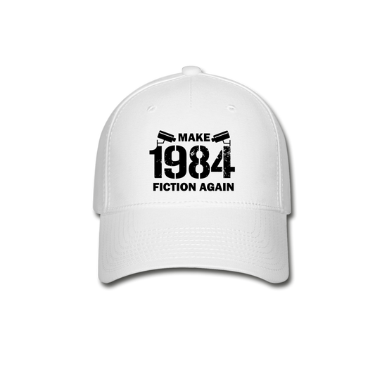 Make 1984 Fiction Again Flexfit Baseball Cap - white