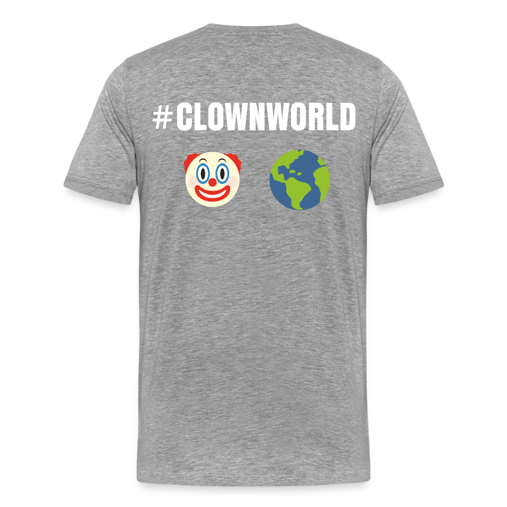 #CLOWNWORLD Back Print Men's Premium T-Shirt - heather gray