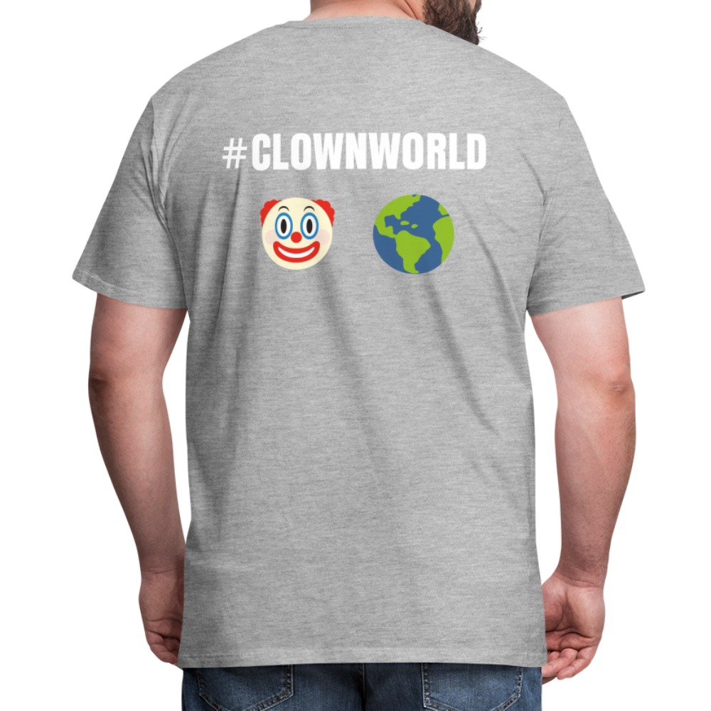 #CLOWNWORLD Back Print Men's Premium T-Shirt - heather gray