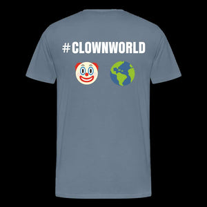 #CLOWNWORLD Back Print Men's Premium T-Shirt - steel blue