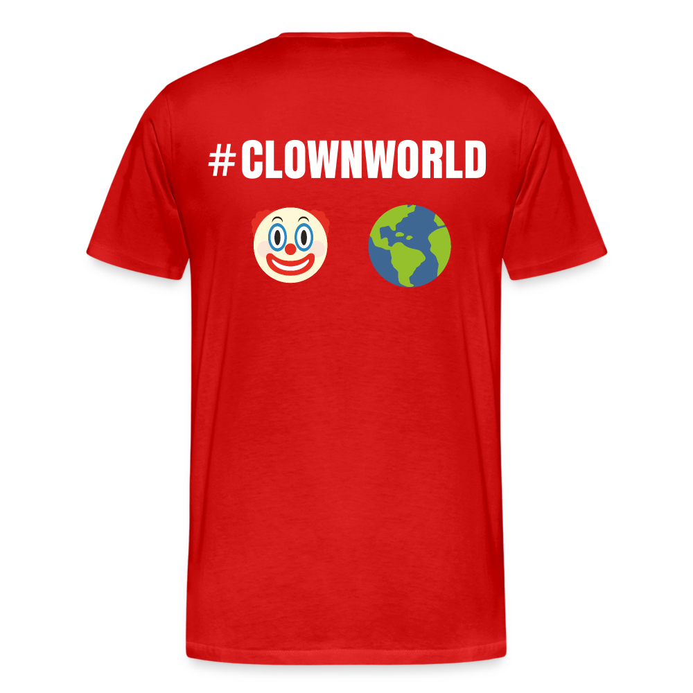 #CLOWNWORLD Back Print Men's Premium T-Shirt - red