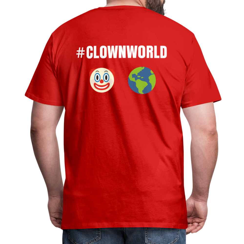 #CLOWNWORLD Back Print Men's Premium T-Shirt - red