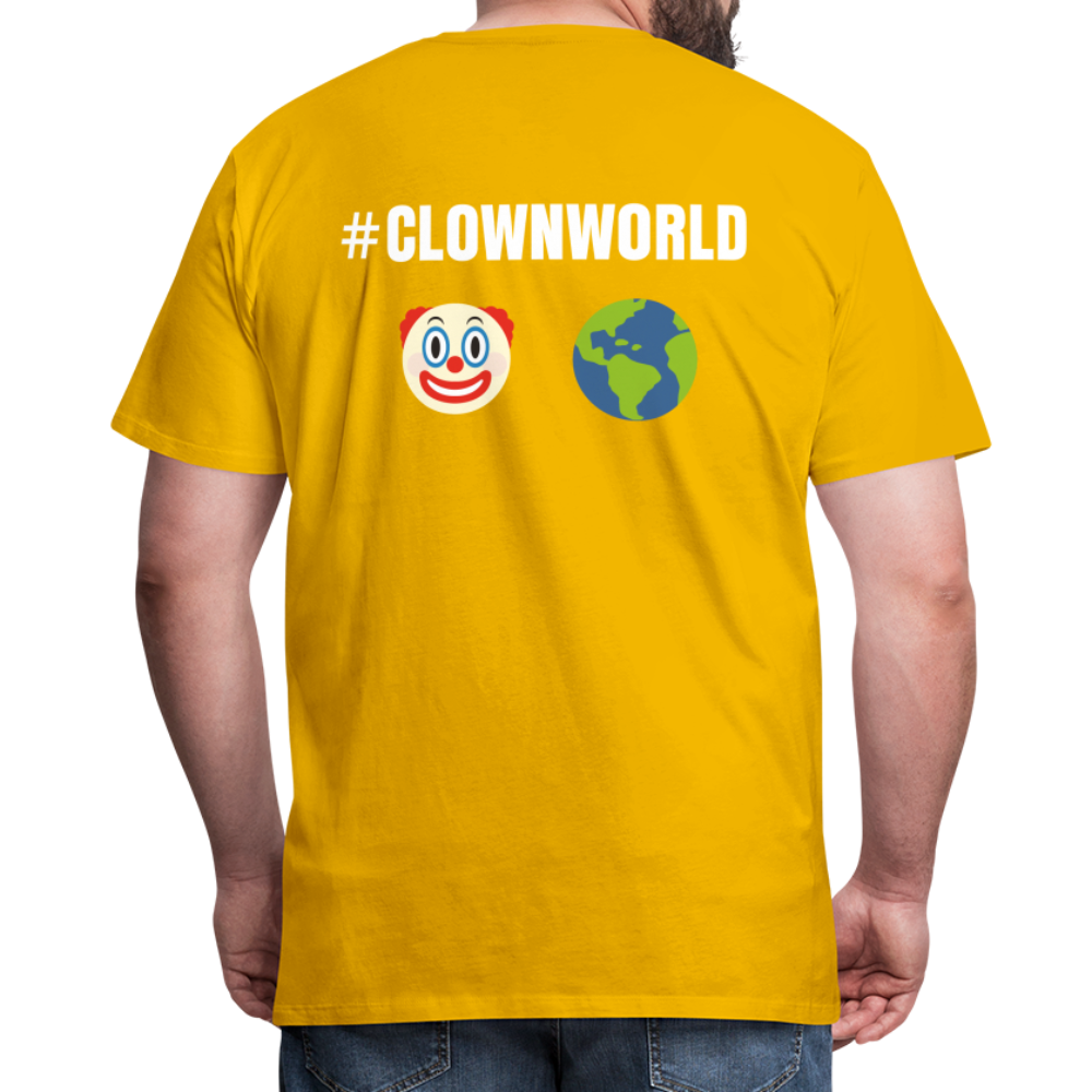 #CLOWNWORLD Back Print Men's Premium T-Shirt - sun yellow