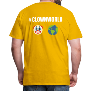 #CLOWNWORLD Back Print Men's Premium T-Shirt - sun yellow