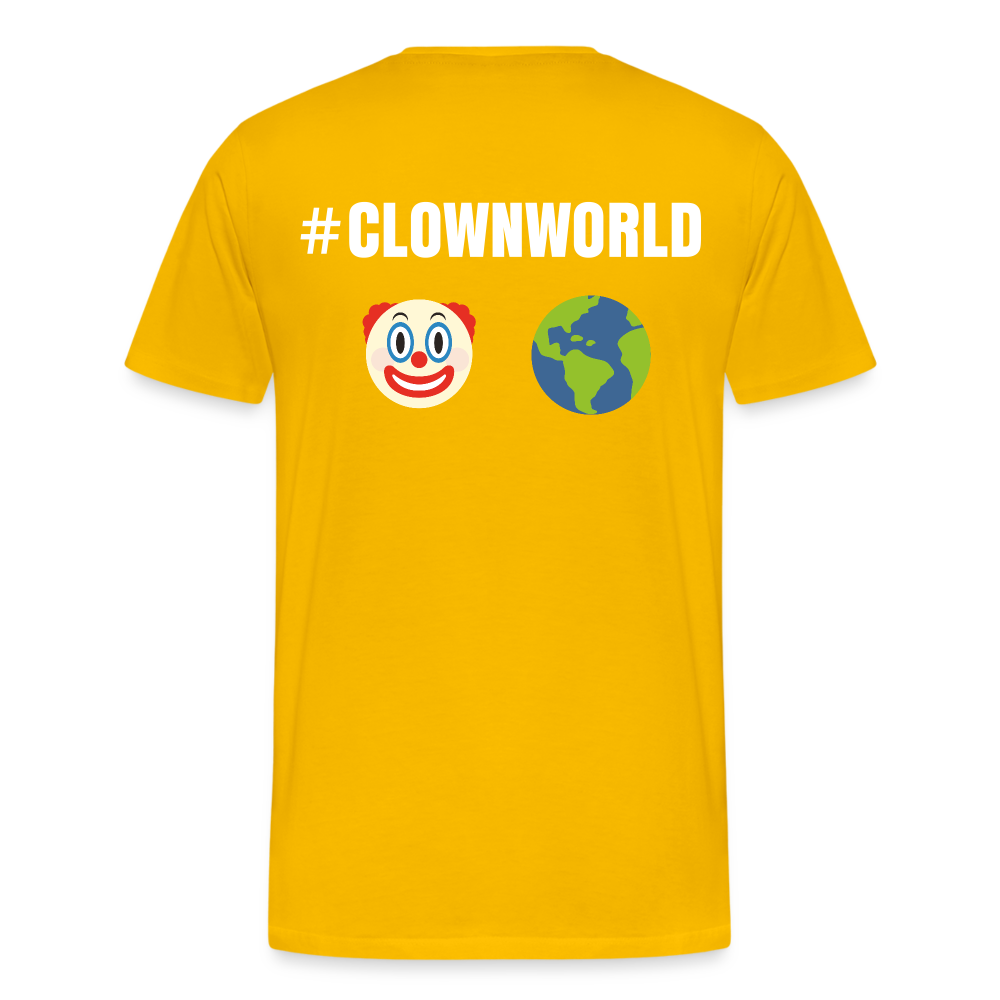 #CLOWNWORLD Back Print Men's Premium T-Shirt - sun yellow