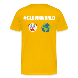 #CLOWNWORLD Back Print Men's Premium T-Shirt - sun yellow