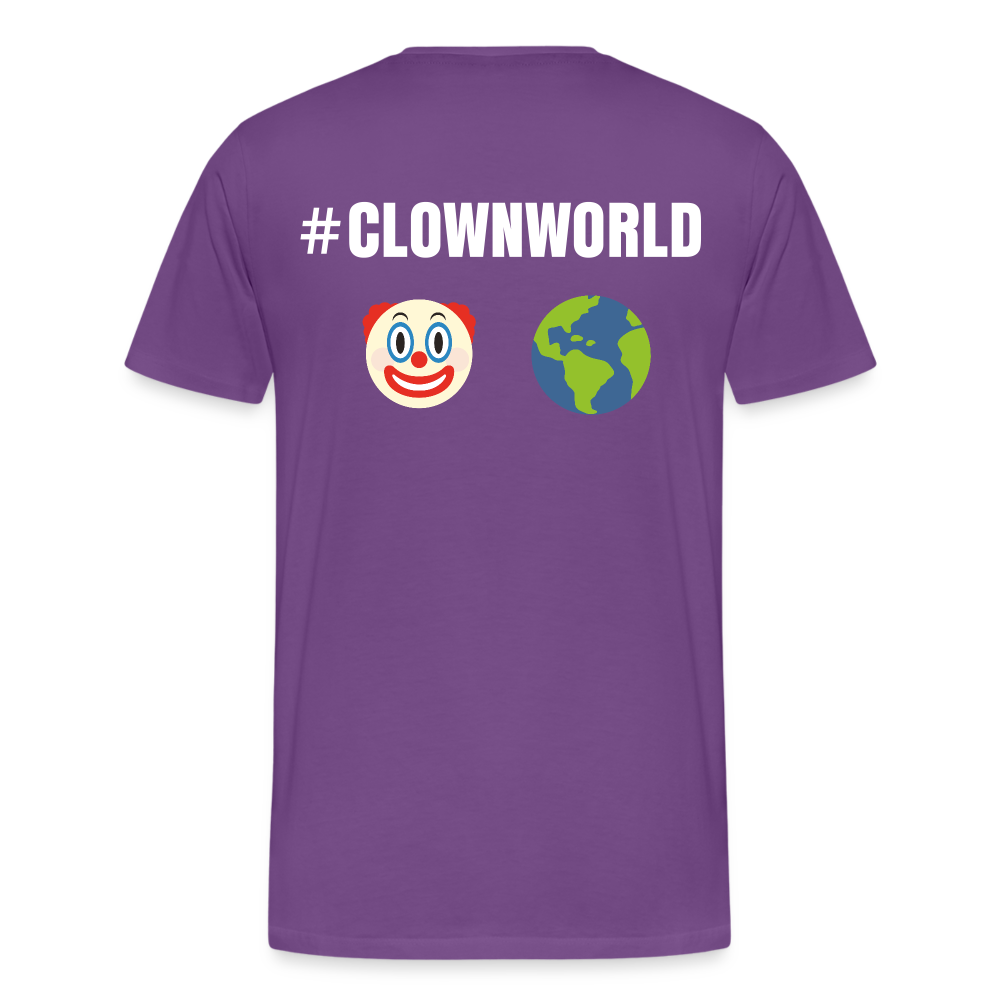 #CLOWNWORLD Back Print Men's Premium T-Shirt - purple