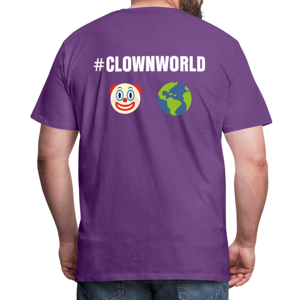 #CLOWNWORLD Back Print Men's Premium T-Shirt - purple