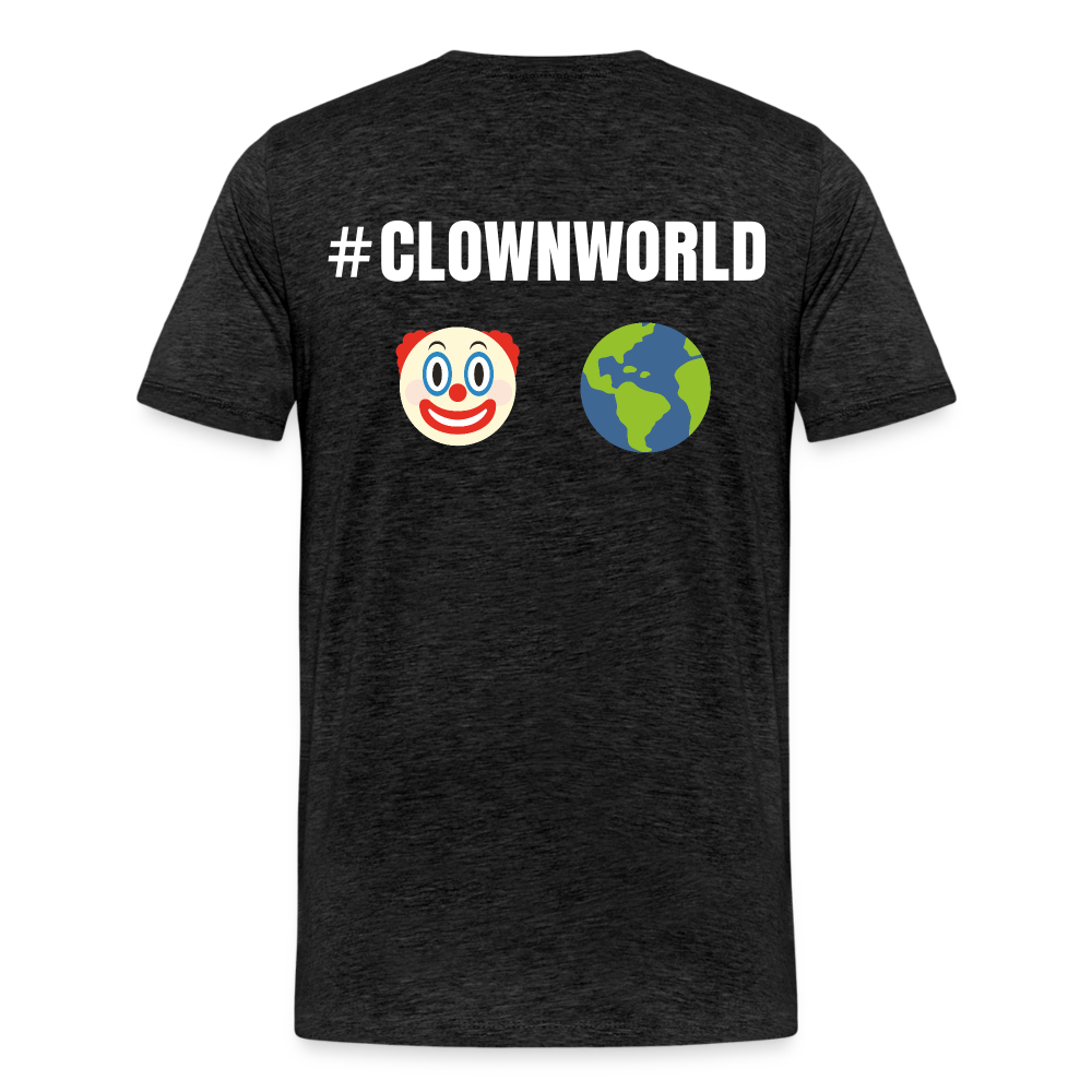 #CLOWNWORLD Back Print Men's Premium T-Shirt - charcoal grey