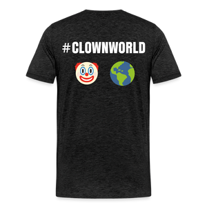 #CLOWNWORLD Back Print Men's Premium T-Shirt - charcoal grey