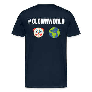 #CLOWNWORLD Back Print Men's Premium T-Shirt - deep navy