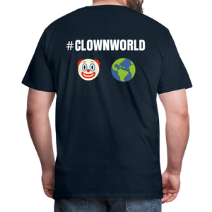 #CLOWNWORLD Back Print Men's Premium T-Shirt - deep navy