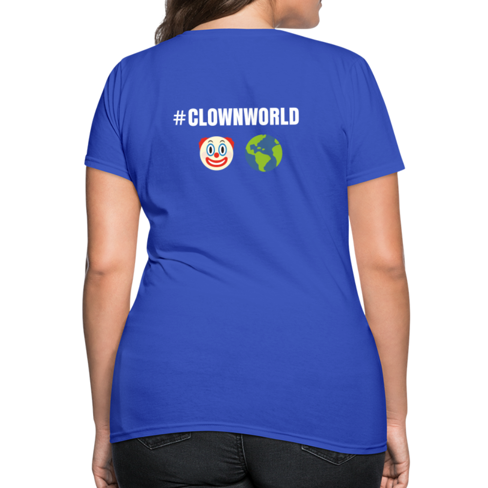 #CLOWNWORLD Back Print Women's T-Shirt - royal blue