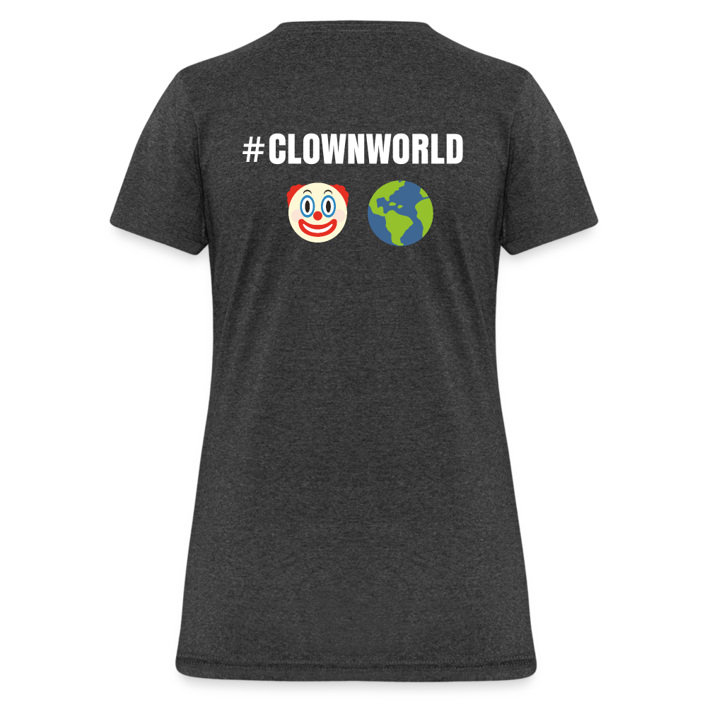 #CLOWNWORLD Back Print Women's T-Shirt - heather black