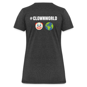 #CLOWNWORLD Back Print Women's T-Shirt - heather black