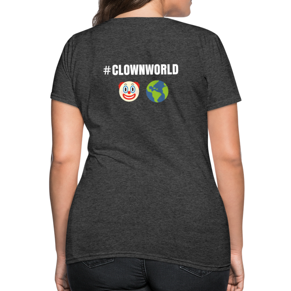 #CLOWNWORLD Back Print Women's T-Shirt - heather black