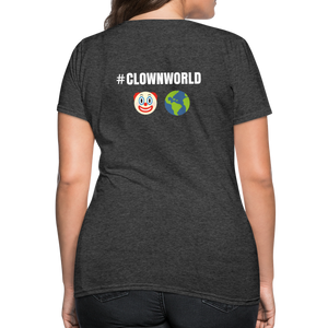 #CLOWNWORLD Back Print Women's T-Shirt - heather black